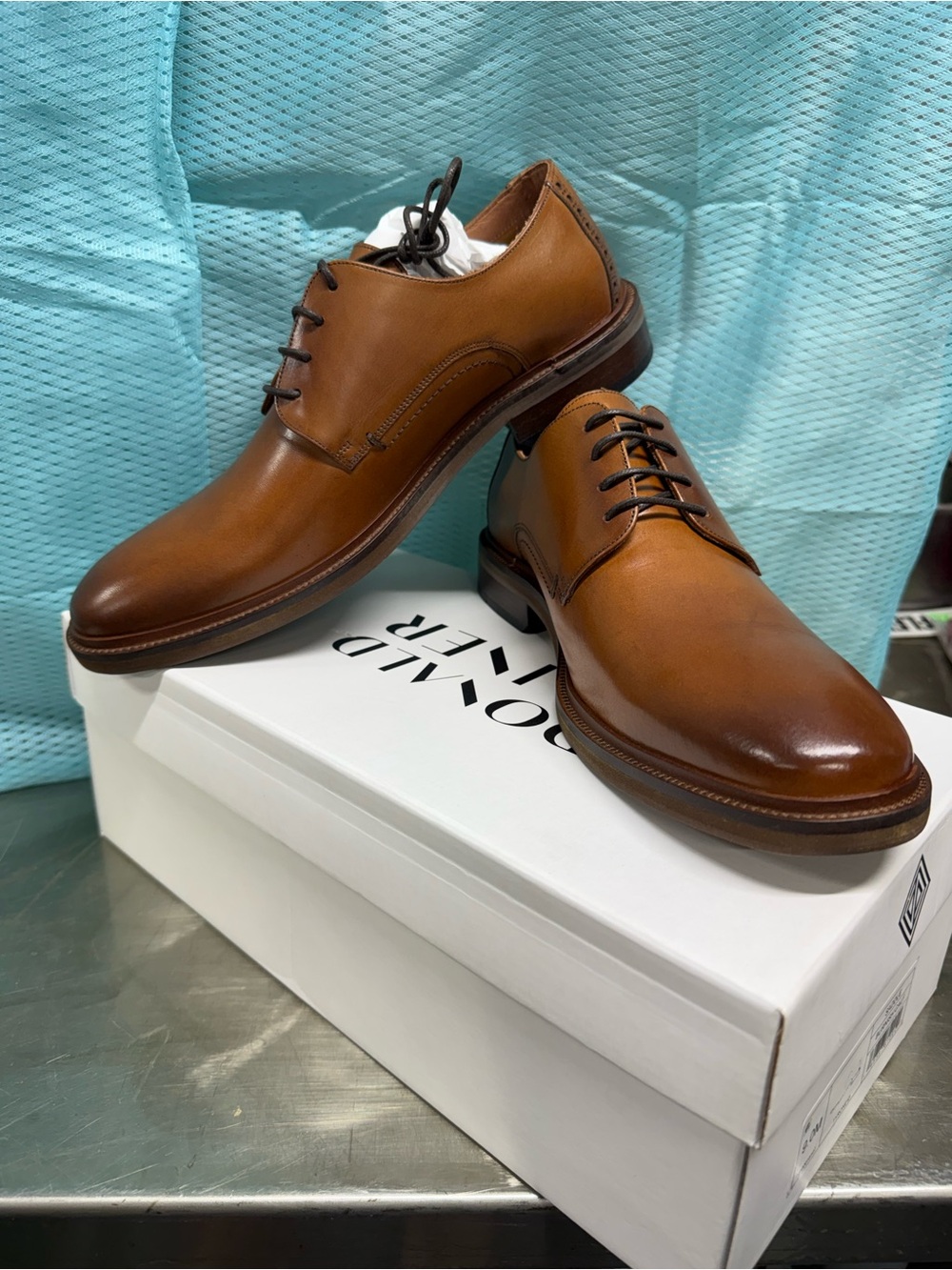 Donald J. Pliner Men’s Cognac Brown Derby Oxfords
